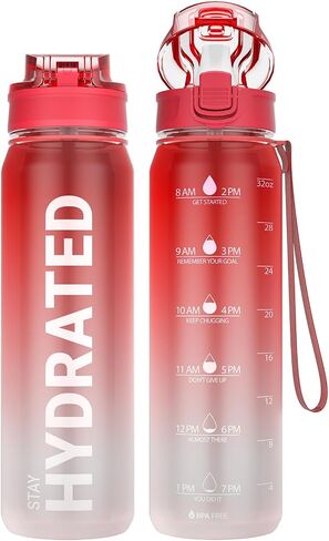 Sahara Sailor Water Bottle, 32oz Motivational Water Bottles with Time Marker, Sports Water Bottle with Silicone Spout and Straw, Tritan, BPA Free, Leakproof Bottle with Wide Mouth in Saudi Arabia
