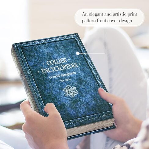 Book Box Decorative Storage Box, Old Books for Home Decor Faux Wood with Magnetic Lock Storage for Hidden Jewelry,Photos, Greeting Cards,Remotes,Leather Embossed Large Size Box -5-03 in Kuwait