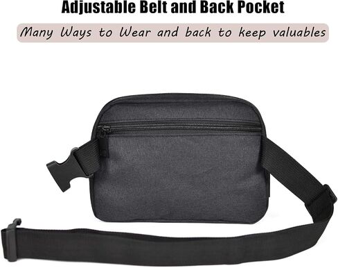 Fanny Pack Waist Bag，Waist Pack for Running for Women and Men，Running Casual Hands-Free Wallets Waist Pack Phone Bag Fits All Phones，Waist Bag Hip Bum Bag for Casual Travel (YB-Gray+Black-Small) in Saudi Arabia