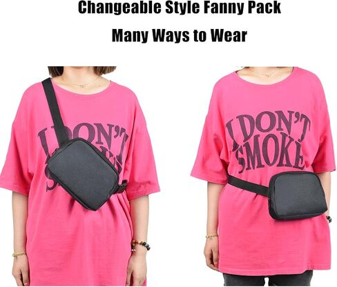 Fanny Pack Waist Bag，Waist Pack for Running for Women and Men，Running Casual Hands-Free Wallets Waist Pack Phone Bag Fits All Phones，Waist Bag Hip Bum Bag for Casual Travel (YB-Gray+Black-Small) in Saudi Arabia