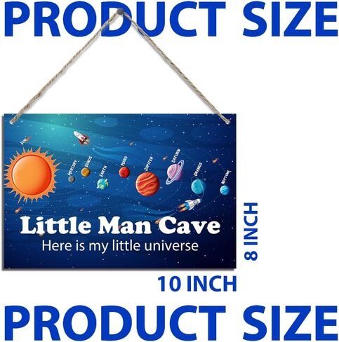 الفضاء الخارجي كهف الرجل الصغير هنا هو بلدي الكون الصغير اقتباس لوحة خشبية معلقة لوحة معلقة جدار الفن ديكور لحضانة الأطفال الصغار الأولاد غرفة نوم غرفة المعيشة ديكورات غرفة المعيشة 12 بوصة × 8 بوصة (J720) in Kuwait