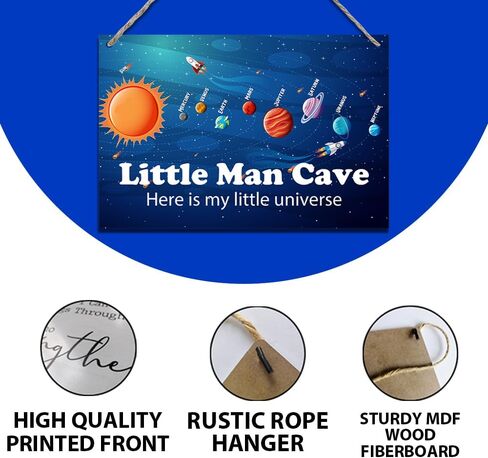 الفضاء الخارجي كهف الرجل الصغير هنا هو بلدي الكون الصغير اقتباس لوحة خشبية معلقة لوحة معلقة جدار الفن ديكور لحضانة الأطفال الصغار الأولاد غرفة نوم غرفة المعيشة ديكورات غرفة المعيشة 12 بوصة × 8 بوصة (J720) in Kuwait