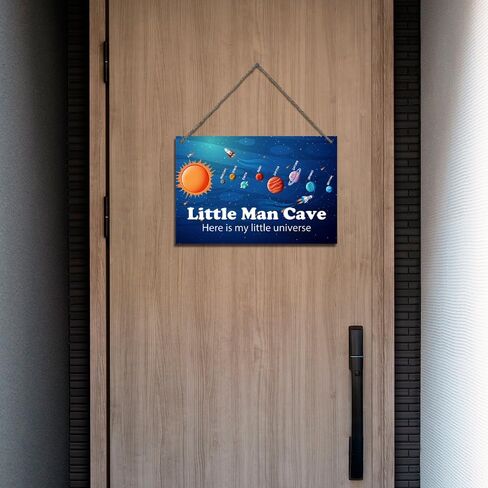 الفضاء الخارجي كهف الرجل الصغير هنا هو بلدي الكون الصغير اقتباس لوحة خشبية معلقة لوحة معلقة جدار الفن ديكور لحضانة الأطفال الصغار الأولاد غرفة نوم غرفة المعيشة ديكورات غرفة المعيشة 12 بوصة × 8 بوصة (J720) in Kuwait