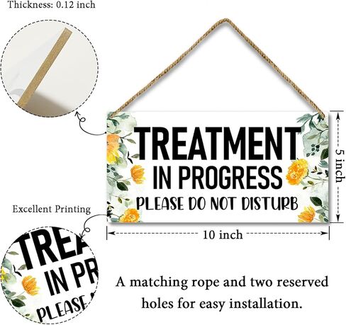 لوحة خشبية ديكور زهور صفراء للتعليق على الحائط، المعالجة قيد التنفيذ لا تزعج، لافتة تعليق خشبية لباب الديكور (قطعة واحدة)، هدية فنية لمنزل المزرعة ومعالج مكتب الحائط التجاري -39 in Kuwait