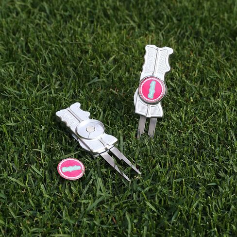 أداة OTF Golf Green Repiar Divot مع علامة كرة مغناطيسية في علبة من الصفيح - شوكة OTF غير قابلة للصدأ، هيكل ABS عالي التحمل، جسم من الفولاذ المقاوم للصدأ in Saudi Arabia