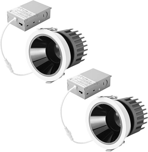 تركيبات إضاءة سبوت مستديرة مجوفة تجارية LED، مفتاح CCT 27K/30K/35K/40K/50K، 97 CRI، Energy Star، عاكس للضوء، متوافق مع FCC-SDOC، مدرج في قائمة UL (1) in Saudi Arabia