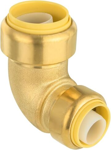 (Pack of 5) EFIELD Push Fit 1"x 3/4" Reducing Elbow,Push-to-Connect Plumbing Brass Fittings for Copper, Pex, CPVC with 2 Disconnect Clips, No Lead Brass in Saudi Arabia