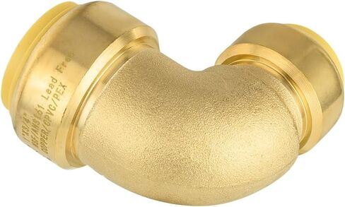 (Pack of 5) EFIELD Push Fit 1"x 3/4" Reducing Elbow,Push-to-Connect Plumbing Brass Fittings for Copper, Pex, CPVC with 2 Disconnect Clips, No Lead Brass in Saudi Arabia