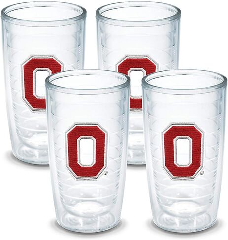 Tervis Made in USA Double Walled Ohio State Buckeyes Insulated Tumbler Cup Keeps Drinks Cold & Hot, 16oz 4pk, Block O in Saudi Arabia