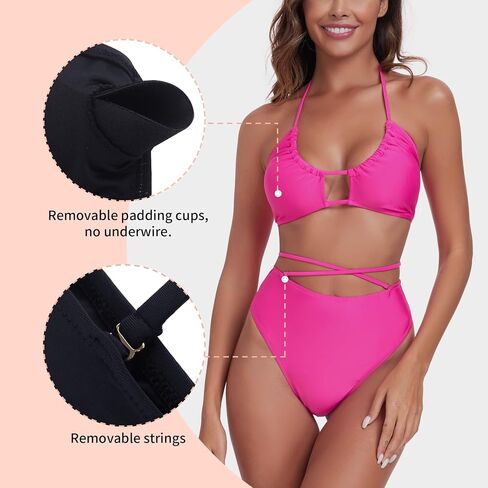 RELLECIGA Women's Adjustable String Halter Two Piece Bathing Suits Multi-way Bikini Set for Women in Saudi Arabia