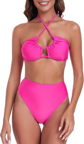 RELLECIGA Women's Adjustable String Halter Two Piece Bathing Suits Multi-way Bikini Set for Women in Saudi Arabia