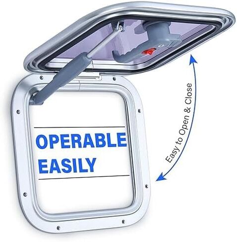 Amarine Made 10.8 in x 10.8 in Porthole Window, Anodized Aluminum Boat Window, Marine Porthole Window with 6mm Thick Acrylic Lid, Boat Portlight, Boat Skylights Window for Boat/Yacht/RV, Silver in Saudi Arabia