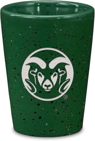 Rico Industries NCAA Colorado State Rams 2oz Ceramic Shot Glass for Fans, Laser Engraved In Team Color Single Shot Glass in Saudi Arabia