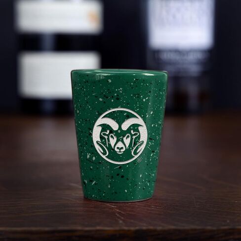 Rico Industries NCAA Colorado State Rams 2oz Ceramic Shot Glass for Fans, Laser Engraved In Team Color Single Shot Glass in Saudi Arabia