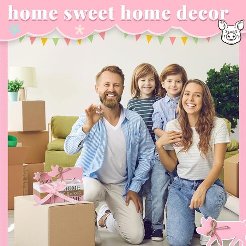 Geetery 5 Pcs Wood Farm Decor Farmhouse Sign Farm Home Tiered Tray Decor Rustic Mini Wood Book Stacks Table Decorations for Home Living Room Table Sign (Pig) in Saudi Arabia