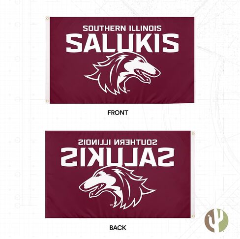 Desert Cactus Southern Illinois University Flag Salukis SIU SIUC Flags Banners 100% Polyester Indoor Outdoor 3x5 (Style 1a) in Saudi Arabia