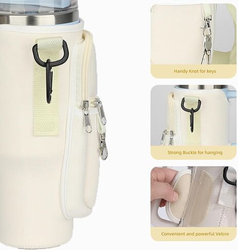 Amoilly Stanley Cup Accessories for Stanley 40 oz Tumbler, Water Bottle Carrier Bag with Strap for Stanley Cup 40 oz l Water Bottle Pouch for Gift (Blue-new) in Saudi Arabia