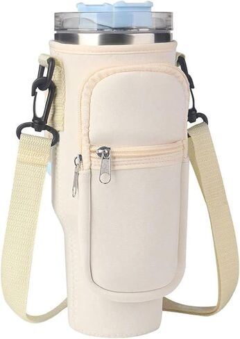Amoilly Stanley Cup Accessories for Stanley 40 oz Tumbler, Water Bottle Carrier Bag with Strap for Stanley Cup 40 oz l Water Bottle Pouch for Gift (Blue-new) in Saudi Arabia