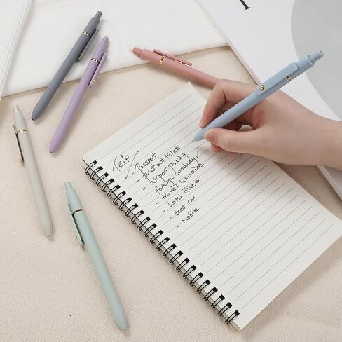 FIOVER Gel Pens - 6Pcs 0.5mm Pens Fine Point Smooth Writing Pen, Black Gel Ink Pens for Journaling Note Taking, Cute Aesthetic Office School Supplies Gifts for Women in Saudi Arabia