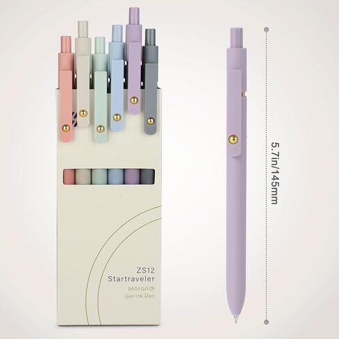 FIOVER Gel Pens - 6Pcs 0.5mm Pens Fine Point Smooth Writing Pen, Black Gel Ink Pens for Journaling Note Taking, Cute Aesthetic Office School Supplies Gifts for Women in Saudi Arabia