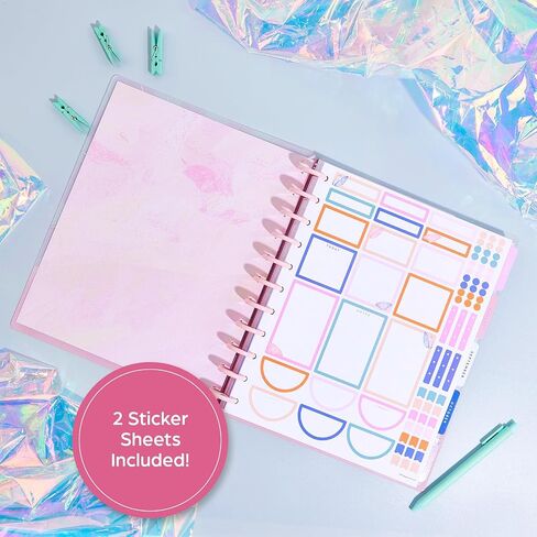 Happy Planner Disc-Bound 12-Month Planner, July 2024–June 2025 Daily, Weekly, and Monthly Planner, Big Size, Vertical Layout, Exotic Borders, 72 Pages, 12 Dividers, 2 Sticker Sheets, 8.5" x 11" in Saudi Arabia
