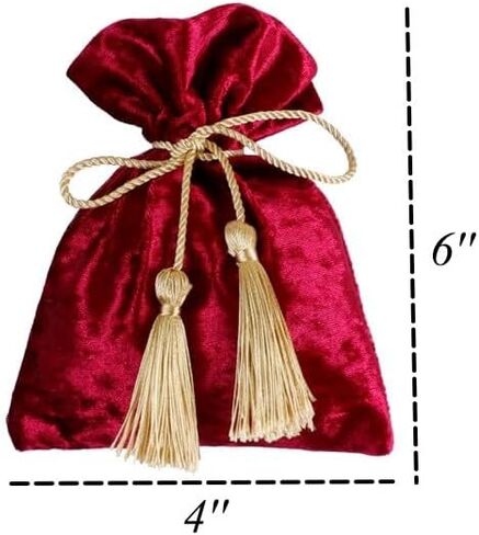 HAN SHENG 15 Pcs Velvet Drawstring Jewelry Pouch Gift Bags Drawstring Pouches with Tassel Candy Treat Bags for Wedding Gift Christmas Party Favor (Pink) in Saudi Arabia