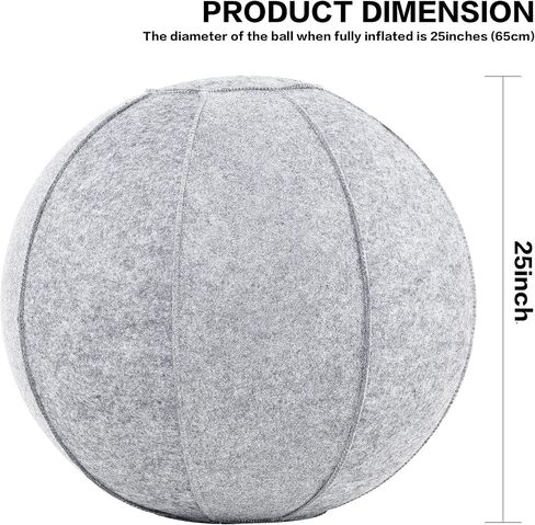 Yoga Ball Exercise Ball, Anti Slip Stability Ball Chair, 25" Heavy Duty Large Gym Ball for Fitness, Balance and Core Workout with Cover, Easy Clean in Kuwait
