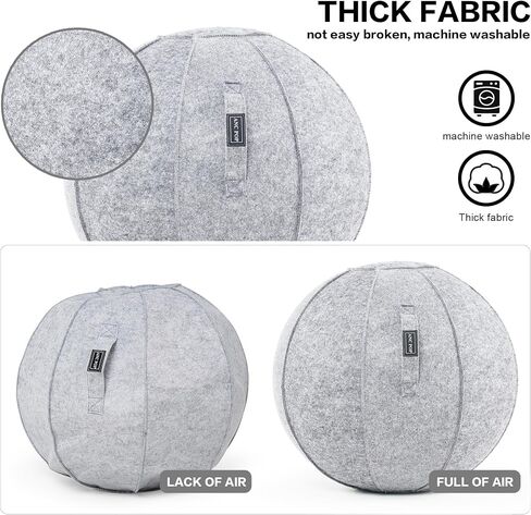 Yoga Ball Exercise Ball, Anti Slip Stability Ball Chair, 25" Heavy Duty Large Gym Ball for Fitness, Balance and Core Workout with Cover, Easy Clean in Kuwait