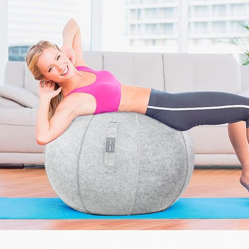 Yoga Ball Exercise Ball, Anti Slip Stability Ball Chair, 25" Heavy Duty Large Gym Ball for Fitness, Balance and Core Workout with Cover, Easy Clean in Kuwait