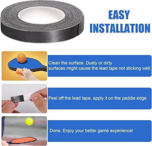 1/2'' x 100'' Lead Tape, High Density 1 Grams Per Inch Lead Weight Tape Adhesive Golf Lead Tape Strips, Increase Power and Swing Speed for Golf, Tennis and Pickleball Racket in Saudi Arabia