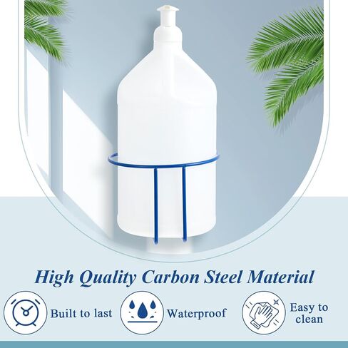 Hicarer 2 Pcs One Gallon Jug Storage Rack Wall Mounted Heavy Duty Steel Wall Rack for 1 Gallon Bottle Round Water Jug Rack Jug Holder with Hardware Hand Sanitizer 6-3/4" W x 5" H x 6-1/2" D (Blue) in Saudi Arabia