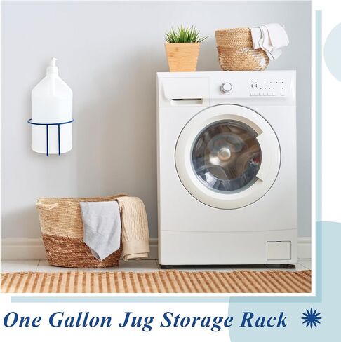 Hicarer 2 Pcs One Gallon Jug Storage Rack Wall Mounted Heavy Duty Steel Wall Rack for 1 Gallon Bottle Round Water Jug Rack Jug Holder with Hardware Hand Sanitizer 6-3/4" W x 5" H x 6-1/2" D (Blue) in Saudi Arabia