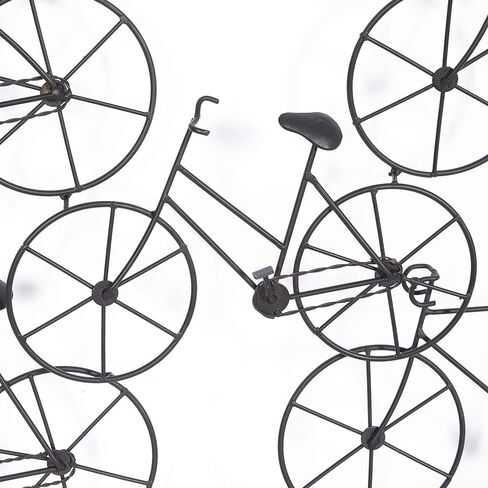 Deco 79 Metal Bike Home Wall Decor Stacked Wall Sculpture with Black Frame, Wall Art 32" x 1" x 32", Black in Saudi Arabia