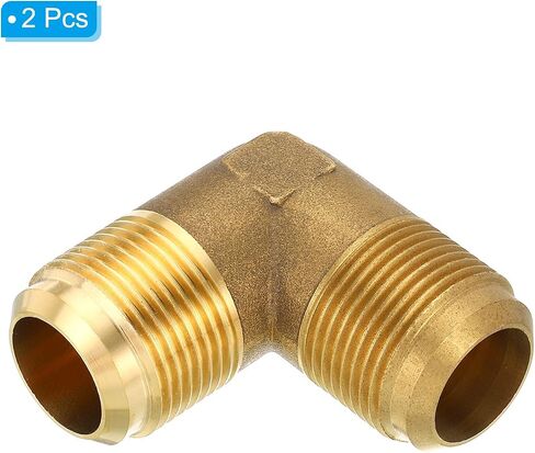 PATIKIL 3/4" x 3/4" Brass Pipe Fitting, Flare 90 Degree Elbow Tube Fitting Pipe Adapter Connector for Air Conditioner Refrigeration Plumbing in Saudi Arabia