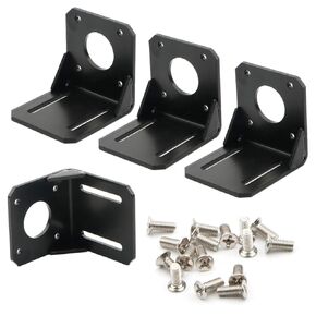 JIUWU 42 Stepper Motor Nema 17 Fixed Seat, Nema 17 Stepper Motor Steel Mounting Bracket, Stepper Motor Bracket with Mounting Screws, Pack of 4