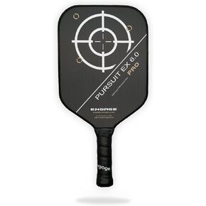 Engage Pursuit Pro EX 6.0 Pickleball Paddle – Widebody Shape, Raw T700 Toray Carbon Fiber Face, 16mm Control Pro “Black" Core, Vortex Barrier Edge Technology Limits Vibration