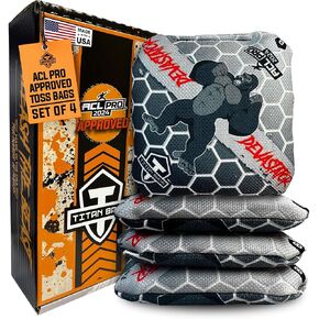 Titan Bags Devastator Cornhole Bags - 6" x 6" ACL PRO Approved Cornhole Bean Bags for Tournaments - Versatile & Durable Professional Cornhole Bags Ideal for Indoor/Outdoor Toss Sports & Games (4 Pack)