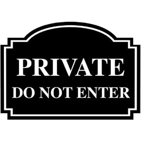 ComplianceSigns.com Private Do Not Enter Engraved Sign, for Restricted Access Office, 5x3.5 in. White on Black Acrylic