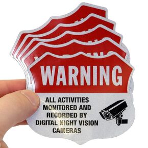 SmartSign "All Activities Monitored and Recorded" Warning Decal Set | Five Pack of 2.75"x3.25" EG Reflective Adhesive Labels, Made in USA