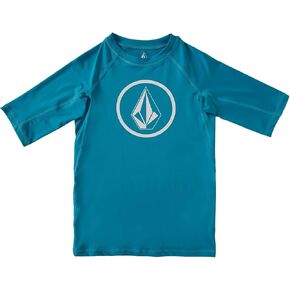 Volcom Boys' Big Lido Solid Lycra Short Sleeve Rashguard 50+ Uv Protection