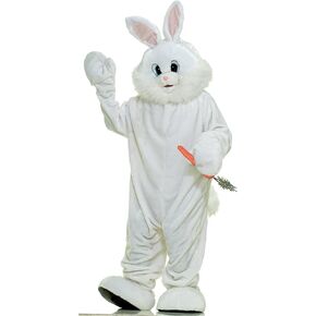Forum Deluxe Plush Bunny Rabbit Mascot Costume, White, One Size