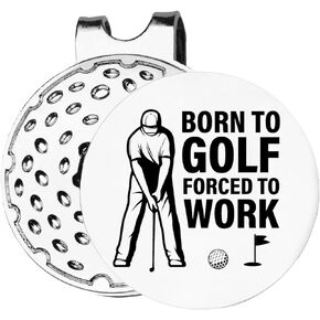 Funny Golf Gifts, Born to Golf Forced to Work Golf Ball Marker Gifts, Golf Ball Marker Magnetic Hat Clip, Funny Golf Accessories Gifts for Men Golfer Golf Lover Golf Fan, Golf Novelty Gift