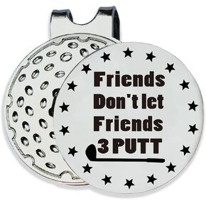 TSUYAWU Friends Don't Let Friends 3 Putt Golf Ball Marker - علامة جولف مضحكة مع مشبك قبعة مغناطيسي هدية مبتكرة للجولف - إكسسوارات جولف هدايا لمحبي الجولف والرجال والأصدقاء in Kuwait