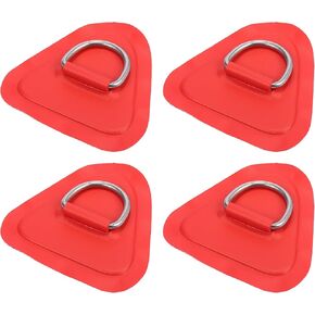 X AUTOHAUX 4pcs D Ring Patch PVC Stainless Steel Triangle Shape D Ring Pad for Inflatable Boat Kayak Canoe Deck