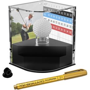 Acrylic Golf Ball Case: 2-Layer Display Box with Scorecard/Picture Background Frame & Golf Pencil Holder - DIY Golf Ball Display Case in Kuwait