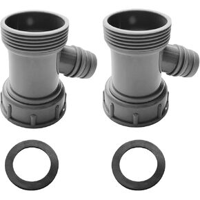 2 Pcs kitchen sink drain pipe adapter Y-shaped, 3 Way filter connector Water, wastewater outlet external thread internal thread connector Kitchen Sink Drain Hose Attachment, 45mm Grey