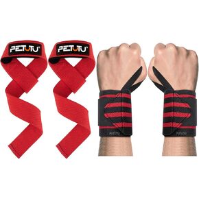2Pairs Wrist Wraps, 1Pair 23" Lifting Wrist Straps With Padded Neoprene Cotton, 1Pair 18" Wrist Wraps With Thumb Loop, For Men And Women, Strength Training, Deadlifts, Bodybuilding