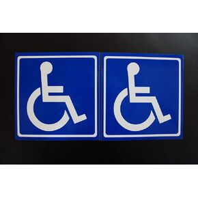 Disabled Wheelchair Sign Vinyl Decals (2 Pack) (X2 PS16)