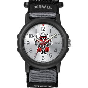 Timex Tribute Unisex Collegiate Recruit 38mm Watch - Texas Tech Red Raiders Black Fabric Strap