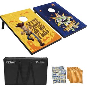 مجموعة GoSports Disney Cornhole التنظيمية وحجم السفر - اختر بين ميكي وميني وتوي ستوري